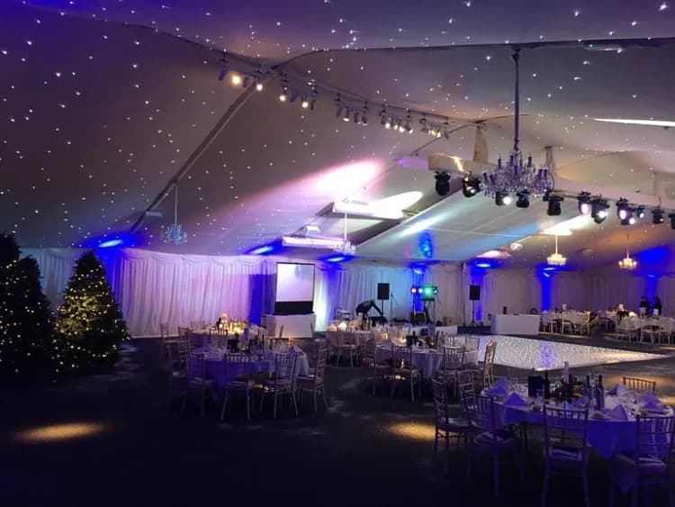 The Garden Marquee laid for a banquet
